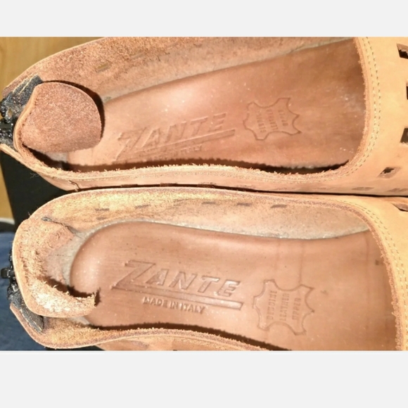 Zante Made Italy Women's Dress Sneakers Shoes 39 US/8.5 Brown Color Peep Toe A2 - Picture 6 of 7